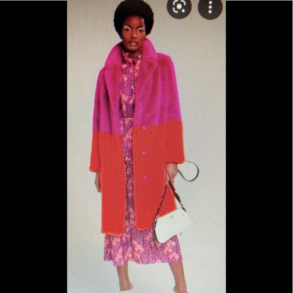 RARE Brand new never worn STAND Maribel Coat in Lilac/Acid Red faux fur coat.